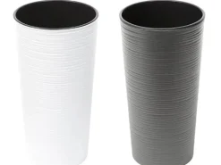 Clearance Siena Garden Pflanzgefäß Modern Locon Ø 25x46,5 cm Weiß