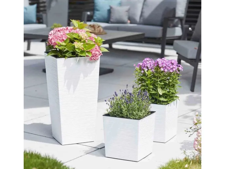 Siena Garden Töpfe<Pflanzgefäß Modern Biron 40x40x41,5 cm Weiß