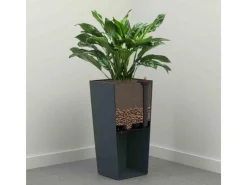 Discount Pflanzgefäß Modern Nizza Graphit 25x25x46,5 cm Töpfe