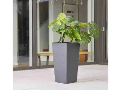 Discount Pflanzgefäß Modern Nizza Graphit 25x25x46,5 cm Töpfe