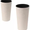 Pflanzgefäß Set 2 tlg. Eco Locon Weiß Ø 25 x 46,5 cm,  Ø 30 x 57 cm Töpfe