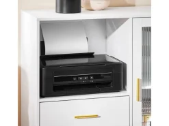 SoBuy Küchenschränke<Aktenschrank mit 2 Schubladen Druckertisch Sideboard Küchenschrank Weiß ASK09-W