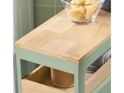 Hot Badezimmerschrank Rollwagen mit 3 Schubladen Nischenschrank 24x82x65cm Grün BZR54-GR Küchenregale