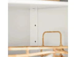 Online Badezimmerschrank Sideboard mit Schublade und Lamellentüren 60x87x35cm Weiß FRG238-W Küchenschränke