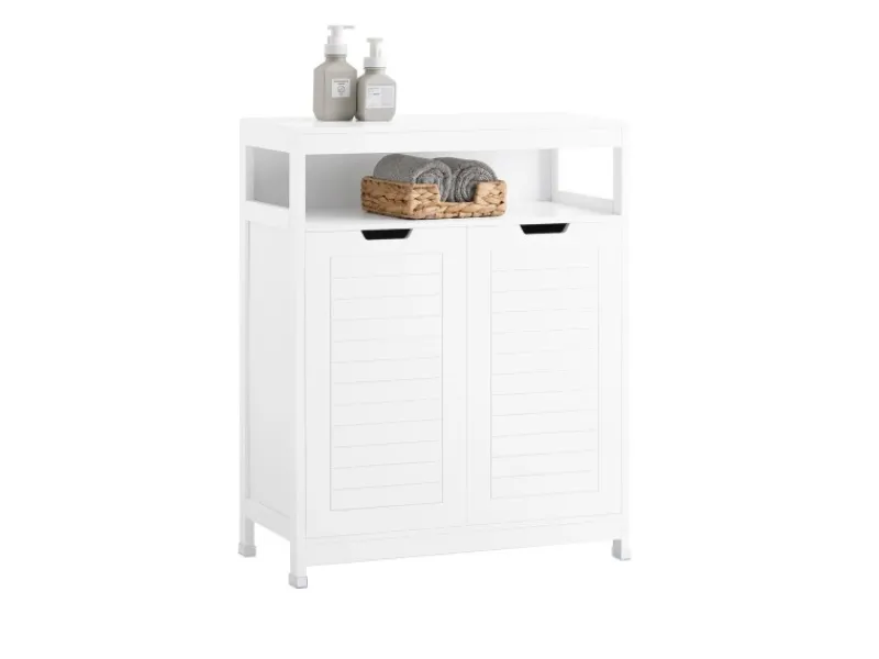 Clearance Badkommode Kommode Sideboard Flurschrank Badezimmerschrank Weiß BZR121-W Küchenschränke