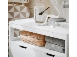 Clearance Badkommode Kommode Sideboard Flurschrank Badezimmerschrank Weiß BZR121-W Küchenschränke