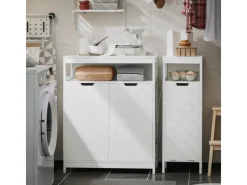 Clearance Badkommode Kommode Sideboard Flurschrank Badezimmerschrank Weiß BZR121-W Küchenschränke