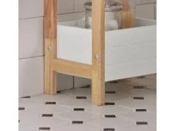 Clearance Badregal in weiß/KautschukholzStandregalKüchenregalFRG226-WN Küchenregale