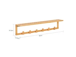 Best Flurgarderobe Wandgarderobe Handtuchhalter aus Bambus FHK06-N Küchen-Ordnungssysteme
