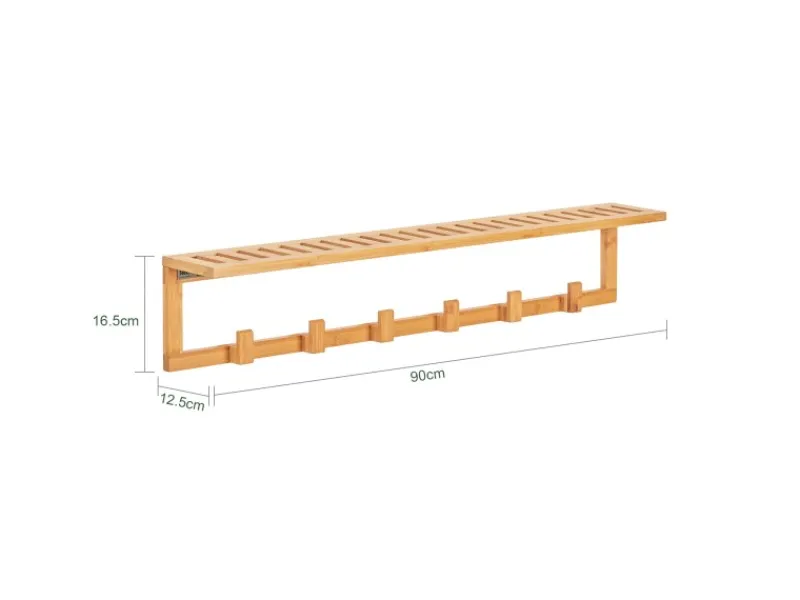 Best Flurgarderobe Wandgarderobe Handtuchhalter aus Bambus FHK06-N Küchen-Ordnungssysteme
