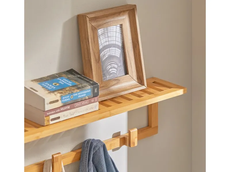Best Flurgarderobe Wandgarderobe Handtuchhalter aus Bambus FHK06-N Küchen-Ordnungssysteme