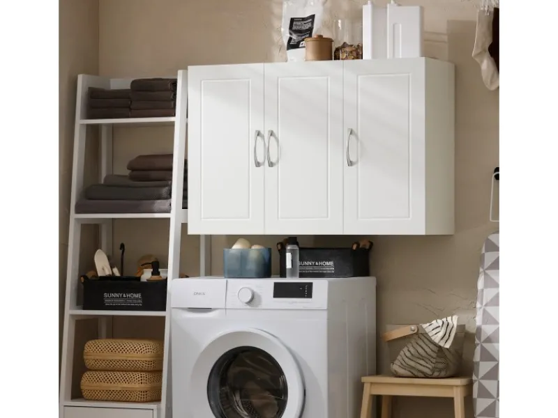 Online Hängeschrank Badezimmerschrank mit Verstellbarem Regal 90x60x30cm FRG231-L-W Küchenschränke