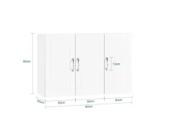 Online Hängeschrank Badezimmerschrank mit Verstellbarem Regal 90x60x30cm FRG231-L-W Küchenschränke