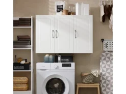Online Hängeschrank Badezimmerschrank mit Verstellbarem Regal 90x60x30cm FRG231-L-W Küchenschränke