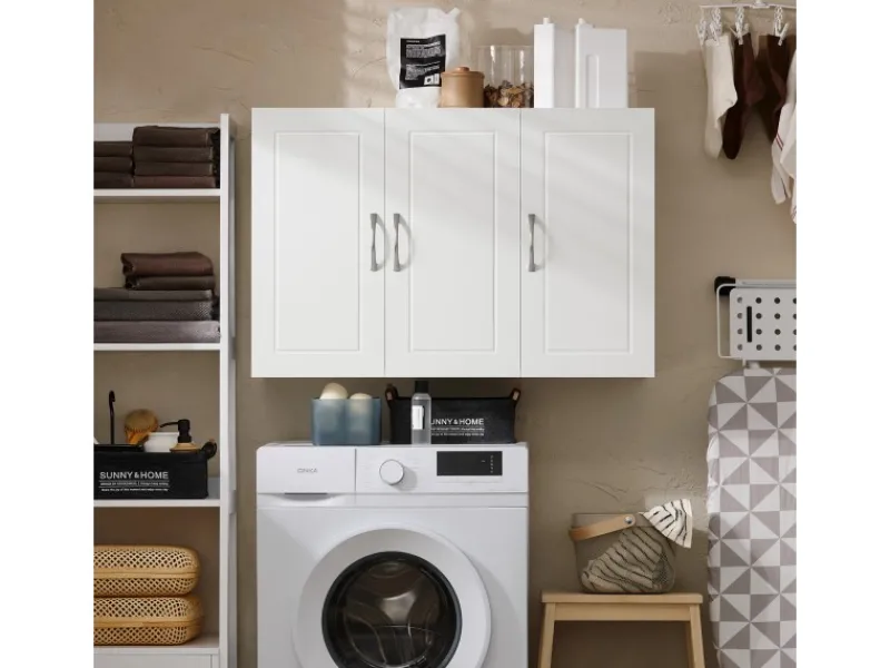 Online Hängeschrank Badezimmerschrank mit Verstellbarem Regal 90x60x30cm FRG231-L-W Küchenschränke