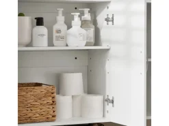 Online Hängeschrank Badezimmerschrank mit Verstellbarem Regal 90x60x30cm FRG231-L-W Küchenschränke