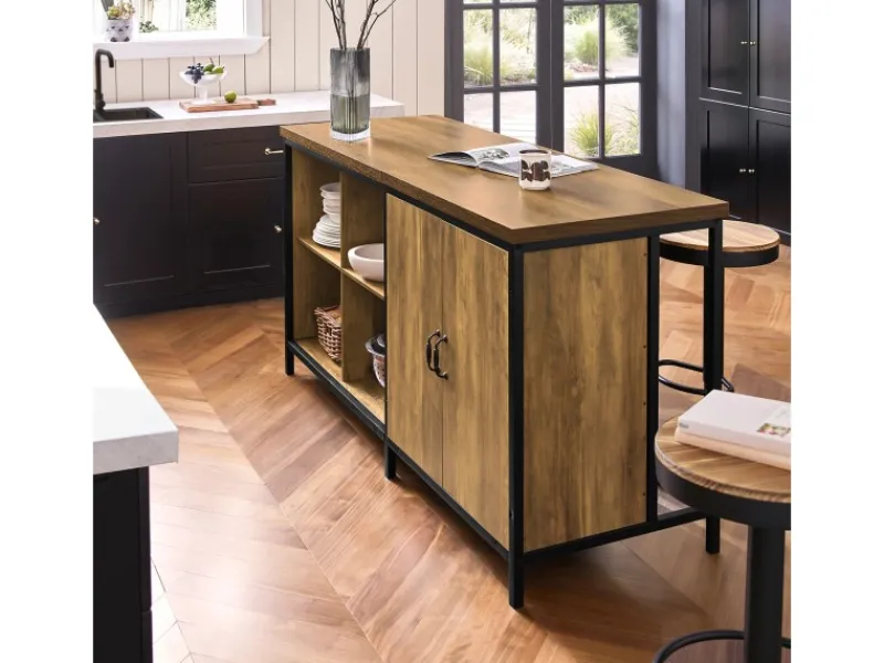 Best Kücheninsel Freistehend Küchenschrank Sideboard 170x89x60cm KNL01-F Kücheninseln|Inselhauben
