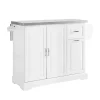 Best Kücheninsel Küchenwagen mit Ausziehbarer Edelstahlarbeitsplatte 130x91x71cm Weiß FKW128-ST Kücheninseln
