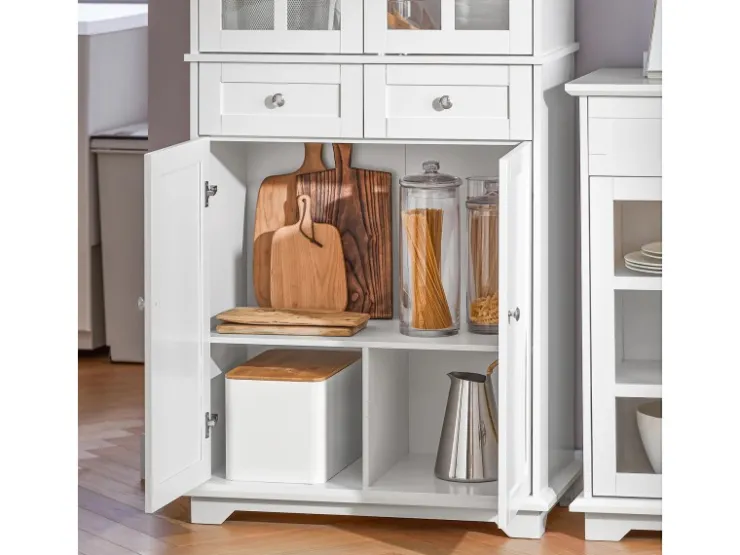 SoBuy Küchenschränke<Küchenschrank Hochschrank Badezimmerschrank Buffet Kommode FSB76-W