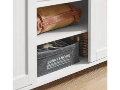 Online Küchenschrank Sideboard mit Schiebetür Buffet Kommode Weiß FSB74-W Küchenschränke