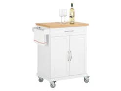Clearance Küchenwagen aus MDF mit Bambus Top Küchenschrank Servierwagen FKW13-WN Servierwagen|Schneidebretter