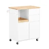 Best Küchenwagen mit Arbeitsplatte Servierwagen Weiß 72x84x40cm FKW123-WN Servierwagen|Küchenschränke