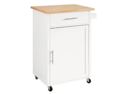 Best SoBuy Küchenwagen mit Arbeitsplatte Servierwagen Rollwagen Weiß FKW102-WN