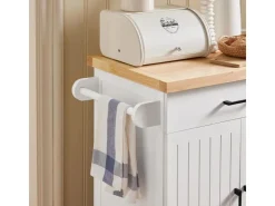 Outlet SoBuy Küchenwagen mit Arbeitsplatte Servierwagen Rollwagen Kücheninsel FKW119-WN