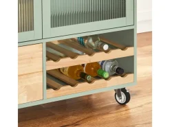 Outlet SoBuy Küchenwagen mit Arbeitsplatte Kücheninsel Rollwagen Grün FKW114-GR