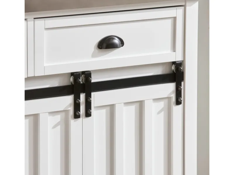 Outlet Küchenwagen mit Flaschenablage Küchenschrank Servierwagen Weiß FKW94-W Küchenschränke