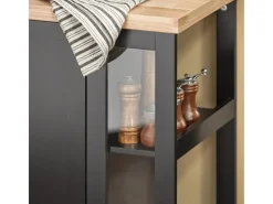Hot SoBuy Küchenwagen Servierwagen mit 3 Ablagefächern Küchenregal 60x90x40cm Schwarz FKW75-SCH