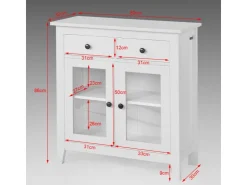 SoBuy Küchenschränke<Kommode Flurschrank Sideboard mit 2 Türen Küchenschrank 80cm FSB05-W