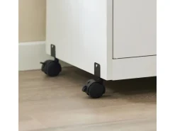 Best SoBuy Mikrowellenschrank mit Rollen Küchenwagen Weiß 62cm FSB12-W