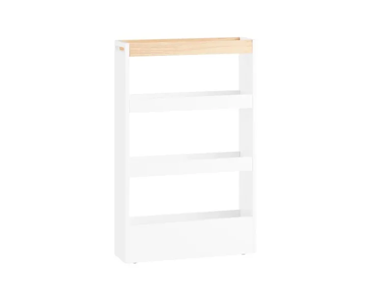 Outlet SoBuy Nischenwagen mit 4 Etagen Küchenregal Schmal Weiß 15x80x50cm NSR12-W