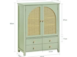 SoBuy Küchenschränke<Schuhschrank Küchenschrank Sideboard Kommode Grün FSB72-GR
