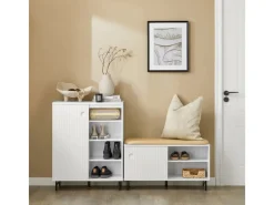 Sale Schuhschrank Küchenschrank Sideboard Kommode Weiß FSB62-W Küchenschränke