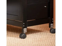 Best SoBuy Servierwagen Küchenwagen mit 2 Ablagen und 1 Tablett Küchenregal 67x84x37cm Schwarz FKW79-SCH