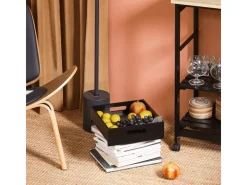 Best SoBuy Servierwagen Küchenwagen mit 2 Ablagen und 1 Tablett Küchenregal 67x84x37cm Schwarz FKW79-SCH