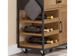 Sale SoBuy Servierwagen Küchenwagen Rollwagen mit Schubladen und Weinregal 67x88x37cm FKW134-N