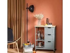 Clearance SoBuy Servierwagen Küchenwagen mit 2 Ablagen und 1 Tablett Küchenregal 67x84x37cm Grau FKW79-HG
