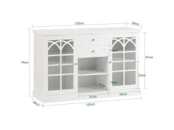 New SoBuy Sideboard Küchenschrank Kommode Flurschrank Buffet Weiß FSB79-W
