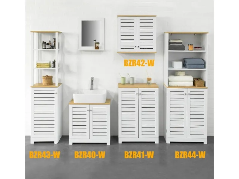 Best Wandschrank Badezimmerschrank Küchenschrank Medizinschrank Weiß BZR42-W Küchenschränke