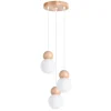Hot Sollux Lighting Hängeleuchte Pekka 3P Weiß/Naturfarbenes Holz