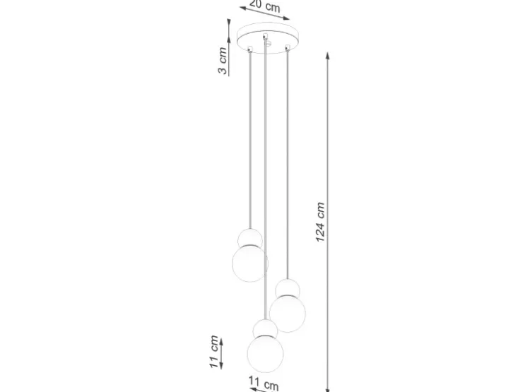 Hot Sollux Lighting Hängeleuchte Pekka 3P Weiß/Naturfarbenes Holz