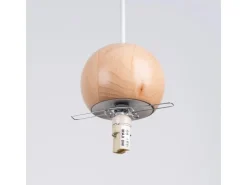 Hot Sollux Lighting Hängeleuchte Pekka 3P Weiß/Naturfarbenes Holz