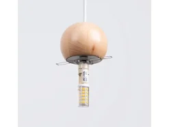 Hot Sollux Lighting Hängeleuchte Pekka 3P Weiß/Naturfarbenes Holz