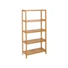 Songmics Küchenregale<Badregal 5 Ebenen 60 cm x 26 cm x 130 cm Naturfarben