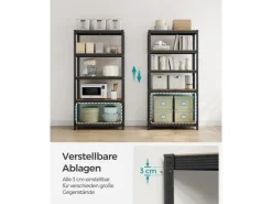 Songmics Küchenregale<Lagerregal 40 cm x 90 cm x 180 cm Braun-Schwarz