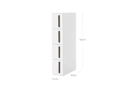 Songmics Servierwagen<Nischenregal mit Rollen 45 cm x 17 cm x 84 cm Weiß-Braun
