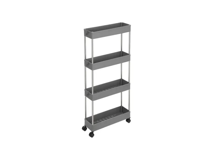 Songmics Küchen-Ordnungssysteme<Rollwagen 4 Ebenen 12,5 cm x 40 cm x 88 cm Grau